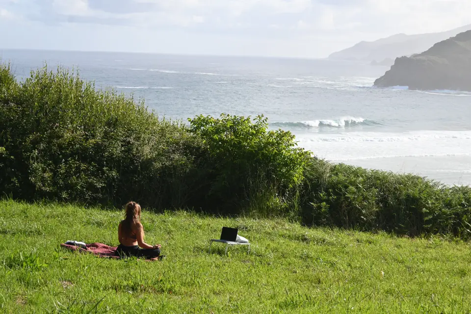 Una clase al aire libre en Galicia